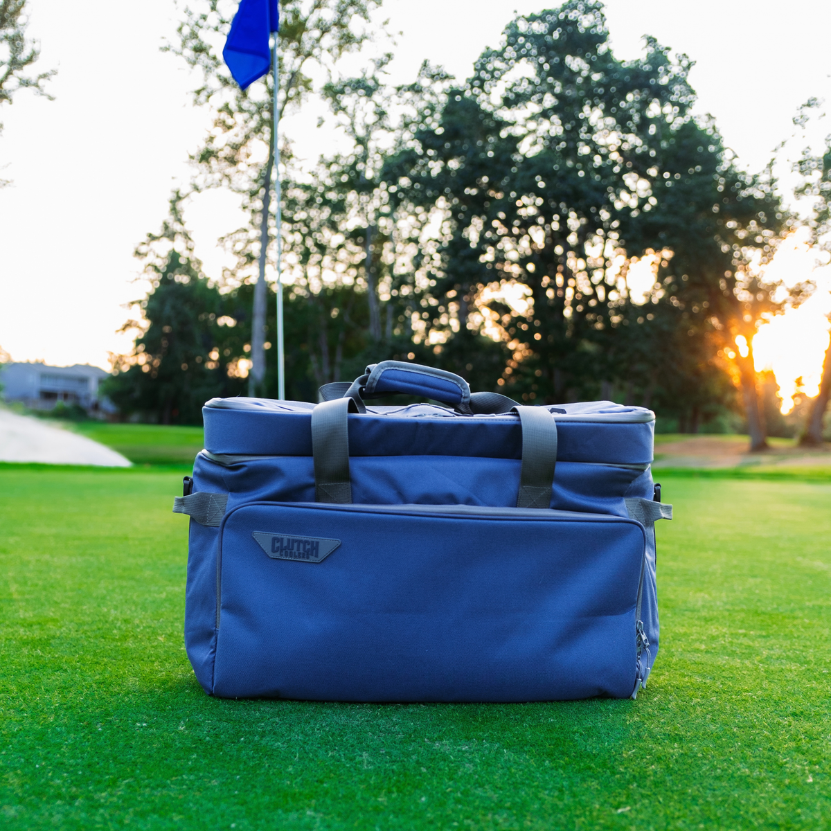 Clutch soft-sided golf cart cooler, 24-can capacity, detail view
