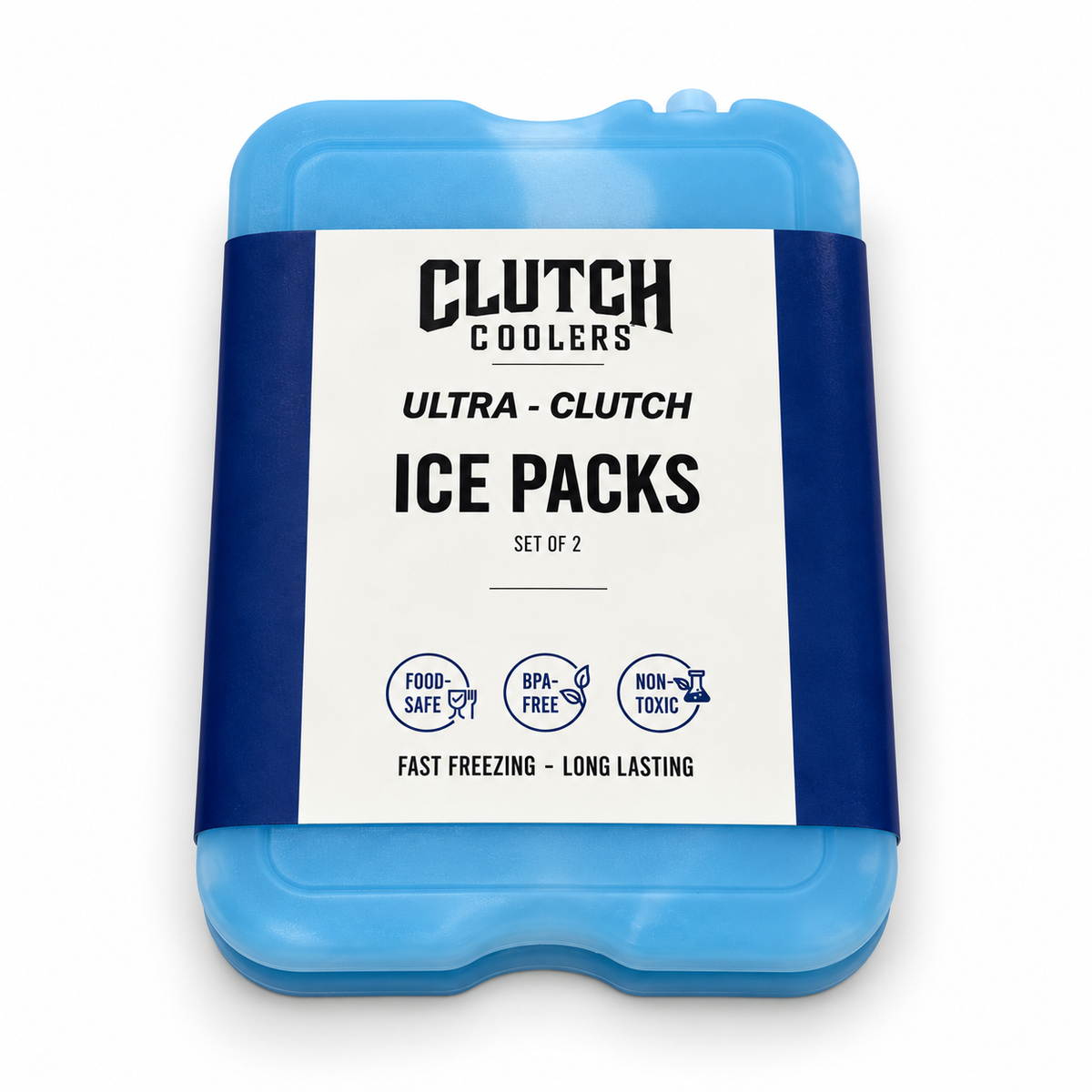 Clutch reusable ice packs for coolers, 2-pack
